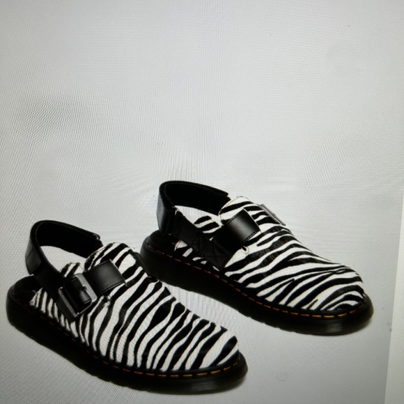 Dr Martens JORGE II HAIR-ON ANIMAL PRINT SLINGBACK MULES m 11 w 12 zebra - Picture 6 of 8